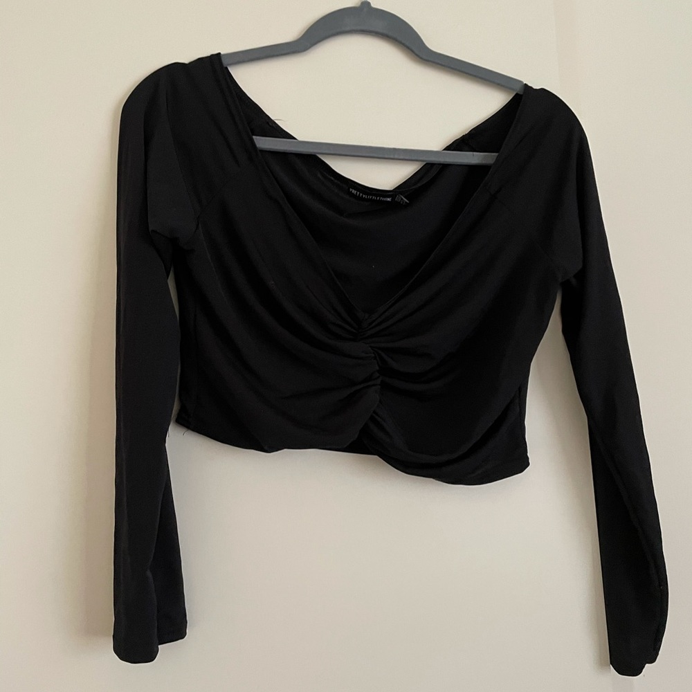 See through black crop